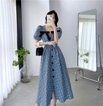 PPENG Microfat mm Blister Sleeves Dress Big Code Women Dress Summer Crummy Fancy Dress Shades to hide and slim fit