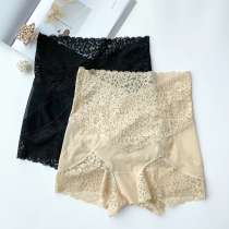 Collection Belly Lifting Hip High Waist Flat Corner Pants Woman Spring Thin Romantic Lace Side Sexy Web Yarn Anti-Curl Safety Hitting Underpants