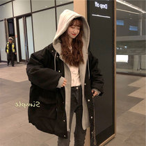 Maternity clothes Autumn and winter Port wind loose thin BF wind lazy wind padded thickened frock spicy mom warm cotton coat jacket
