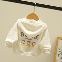 Children Spring and Autumn Sweats 2021 Boys Handsome Long Sleeve Top Female Baby Korean version of foreign style leisure base shirt Joker