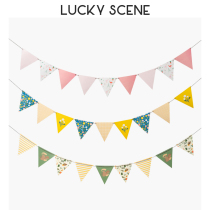 Small triangle paper color flag camping tent decorated flag colorful childrens flag baby