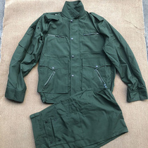 Old stock old 99 year model Summer olive green overalls set thin model jeliang jacket multi-pocket set