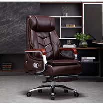 Leather boss chair Business can lie down massage big chair Office chair Comfortable sedentary home desk swivel chair Computer chair