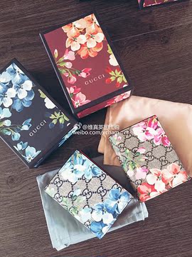 ▓維真▓英國代購正品gucci blooms花卉印花gg小錢包卡包 現貨