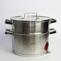 Germany 18 10 stainless steel steamer household 24cm kitchenware single layer steamer steamer steamer induction cooker Universal