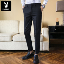  Playboy trousers mens summer trend high-end business vertical straight loose nine-point casual pants spring and autumn