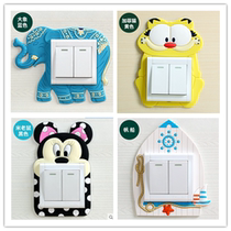 Cartoon Nightlight Switch Sleeve Switch Applique wall stickup protective jacket Living room Bedroom Eurostyle Lamp Socket Decoration Cover Modern