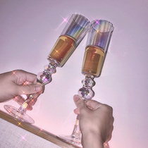 Streamer Rainbow Champagne Glass Crystal Glass Bubble Glass Sparkling Wine Cup Ritual Goblet