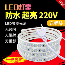 Outdoor light with led super bright waterproof 220V high pressure ceiling decorative line self-adhesive 5050 household Engineering light bar