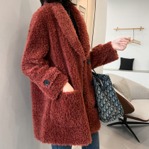 Australian grain lamb coat cashmere coat women long casual fur fur 2021 New