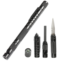 Multifunctional tactical pen tool knife portable defense equipment tungsten steel head fire stick whistle car Survival Pen