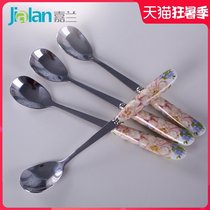 Bone China coffee spoon Mixing spoon Stainless steel spoon Small soup dessert spoon Cute personality long handle ceramic spoon