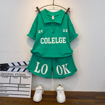 Boys summer clothes suit 2022 new ocean gas baby Summer clothes Chauding children short sleeves trendy handsome two sets