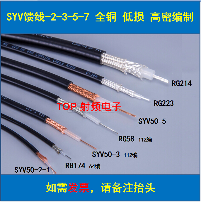 SYV50-3-1 RF coaxial cable RG58 feeder RG174 SYV50-5 RG223 single multi-strand video line