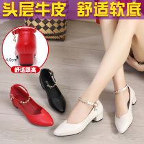 Leather dance shoes women Latin dance shoes women adult summer dance shoes womens square dance shoes womens middle friendship soft bottom