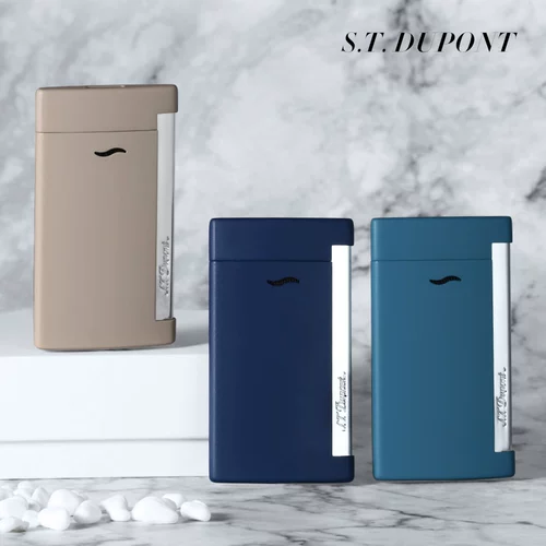 S.T.Dupont French Du Peng Dagai Lister Slim7 Electronic Press Moni Navy Blue Flame