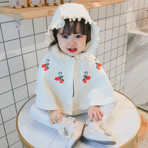Korean high quality baby out cloak cloak Autumn Winter 3 months baby windproof plus velvet coat Toddler Autumn