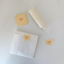 Ins baking love beige powder love paste baking cake packaging box milk tea packaging bag sealing label 60 pieces