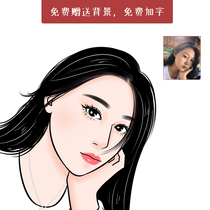 Hand-painted Q-version avatar design cartoon character logo live photo to hand-painted comics custom couple