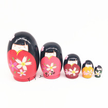 Five floors Japanese girl Russian kit Doll Puzzle Wooden Toy Craft Gift Home Swing Decoration
