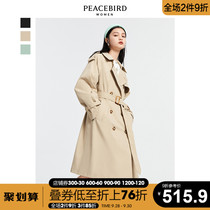 Taiping bird windbreaker women long 2021 Spring and Autumn New English style little man this year popular windbreaker coat women