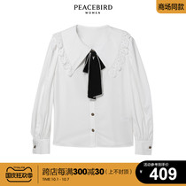(Mall same model) Taiping bird ladies fashion 2021 summer new French bow shirt