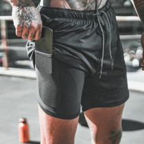  Mens swimming trunks beach pants anti-embarrassment shorts swimming sports yoga fitness running quick-drying double-layer fashion