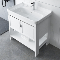 Floor-standing wash basin toilet washbasin cabinet combination ceramic small apartment integrated basin balcony toilet simple