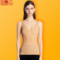 Three-gun beauty body-fit waistcoat V-collar female vest elastic autumn warm waistcoat slim fit 30690