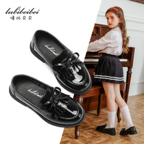 2021 new childrens peas girl shoes Princess summer shoes Black Spring and Autumn soft sole jk English style