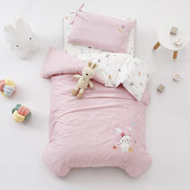 Class A 60 satin cotton embroidered kindergarten quilt set of three infant bedding set of six core nap quilt