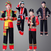The new Dai ethnic minority performance costume mens Zhuang Miao Yi dance costume adult gourd silk playing costume
