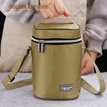 Golden key lunch box bag insulated bag waterproof lunch bag aluminum foil round thick rice box bag with rice tote bag