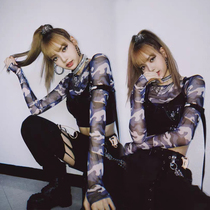 lisa loose hollow hole casual pants jazz dance suit overalls DS night performance song suit dance pants