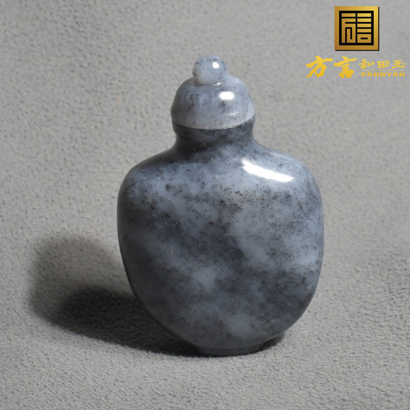 美品 鼻煙壺 和田玉 珍蔵品　新疆産ホータン玉（水墨色）鼻煙壺 美品 鼻煙壺 和田玉 珍蔵品 新疆産ホータン玉（水墨色）鼻煙壺 【公式