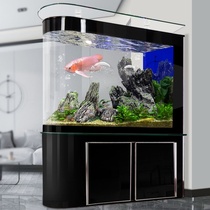Bullet fish tank living room small partition household landing large ecological water free aquarium 1 2 meters 1 5 meters