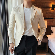 2021 new spring and autumn mens suit jacket Korean trend slim handsome cotton suit casual single West top