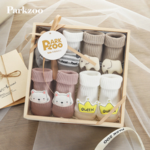 Newborn warm baby socks Christmas gift box autumn and winter men and women baby supplies full moon meet Christmas kit