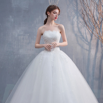 Wedding bridal dress 2021 summer New temperament neat chest simple Korean style Forest Super fairy dream Thin Thin