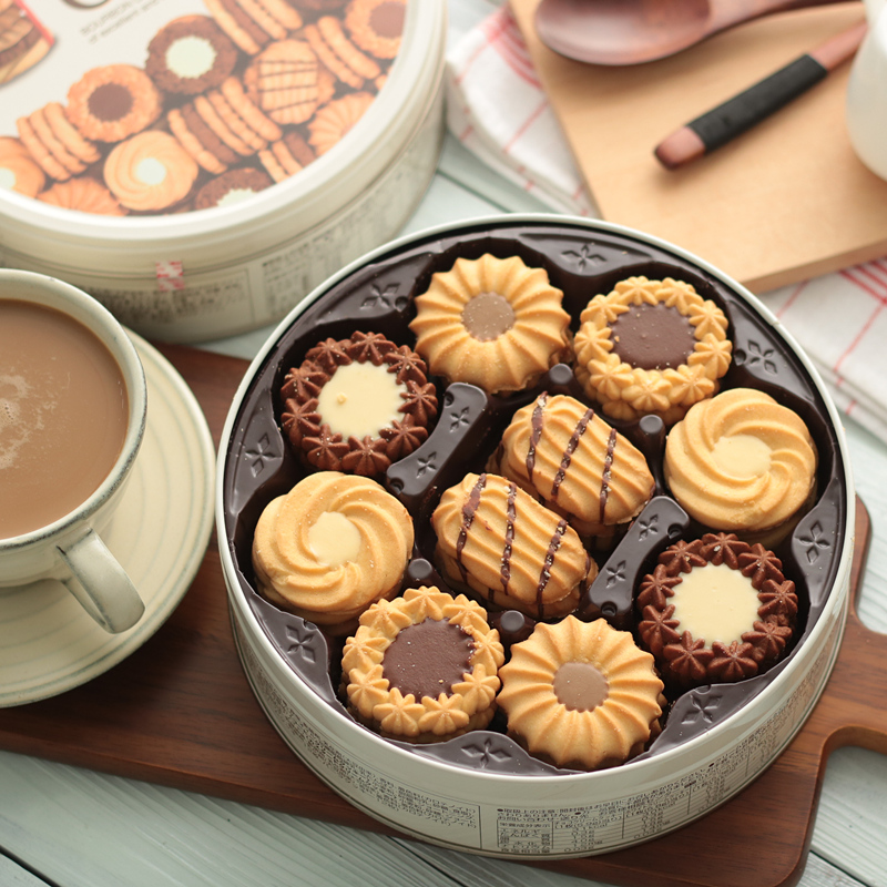 日本进口布尔本什锦奶油巧克力曲奇饼干网红零食生日送礼波梦路露