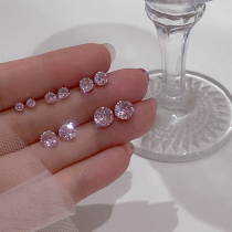 s925 pure silver female pink earbone ear nail foreign air temperament small crowdage 2023 new exploits zircon mini