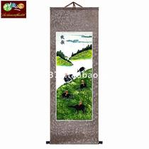 Batik painting batik decoration wall hanging gift gift gift batik scroll painting pastoral song