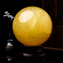 Natural yellow crystal ball feng shui ball yellow crystal ball ornaments seven star array fortune kitchen northwest corner fire Tianmen