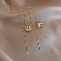 South Korea Long Stream Suelline Female Pure Silver Net Red Superior Earrings Temperament Ear Pendant Anti-Allergy 2021 New Tide