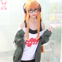 Spot send glasses female smen 5 Sakura double leaf cosplay clothes cos daily clothing wig