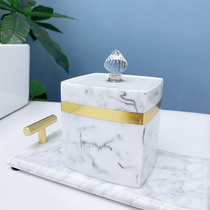 Simple marble cotton sign box fashion living room cotton sign tube restaurant toothpick box model room hotel cotton sign box