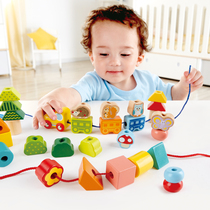 Hape Train String Beads Wearing Beads Baby Early Teach Toys Toddler Children Building Blocks Children Special Force Training Hand Finesse
