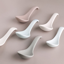 Sichuan Island House Day style ceramic spoon home big number long handle spoon cute to eat and drink soup small soup spoon restaurant commercial