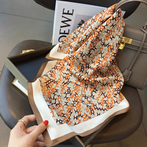 Xiaolujia Korean three-dimensional letter 100% mulberry silk silk silk scarf decorative scarf Hangzhou silk 70cm square scarf