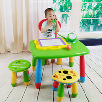 Heavy kindergarten childrens toy cartoon baby writing desk desk table seat chair suit